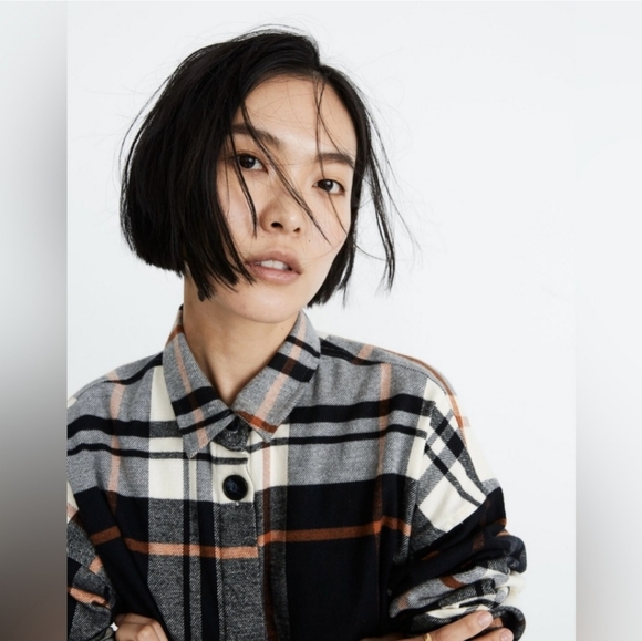 MADEWELL Bromley Oversized Plaid Flannel Shirt NWT - Picture 5 of 15